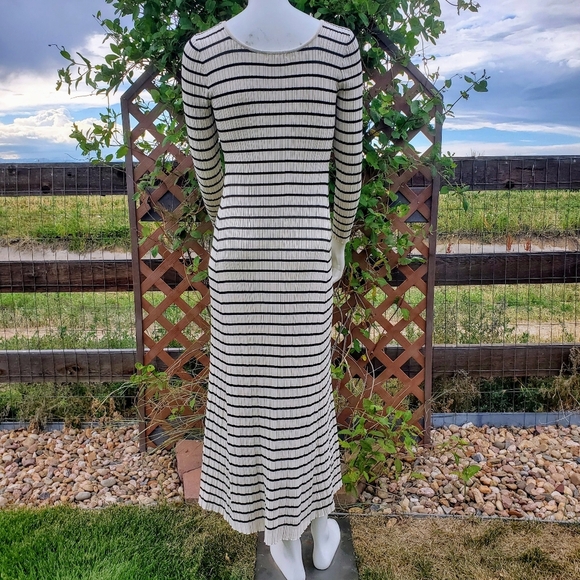 Blupepper Striped Long Sleeve Women's Maxi Bodycon Dress Size Large EUC - Picture 4 of 13